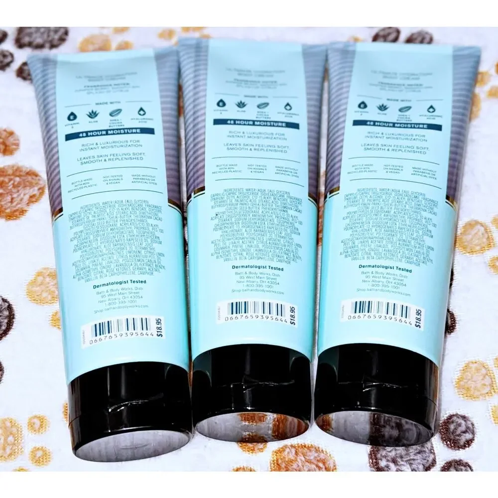 Bath & Body Works Distiller's Gin Men's Shop Ultimate Hydration Body Cream x3